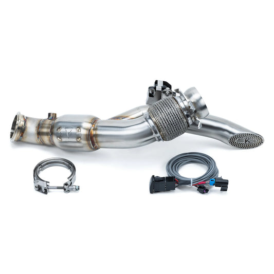EVP Racing Shocker Electric Side-Dump Down Pipe with Bullet Muffler for 2024 Can-Am Maverick R