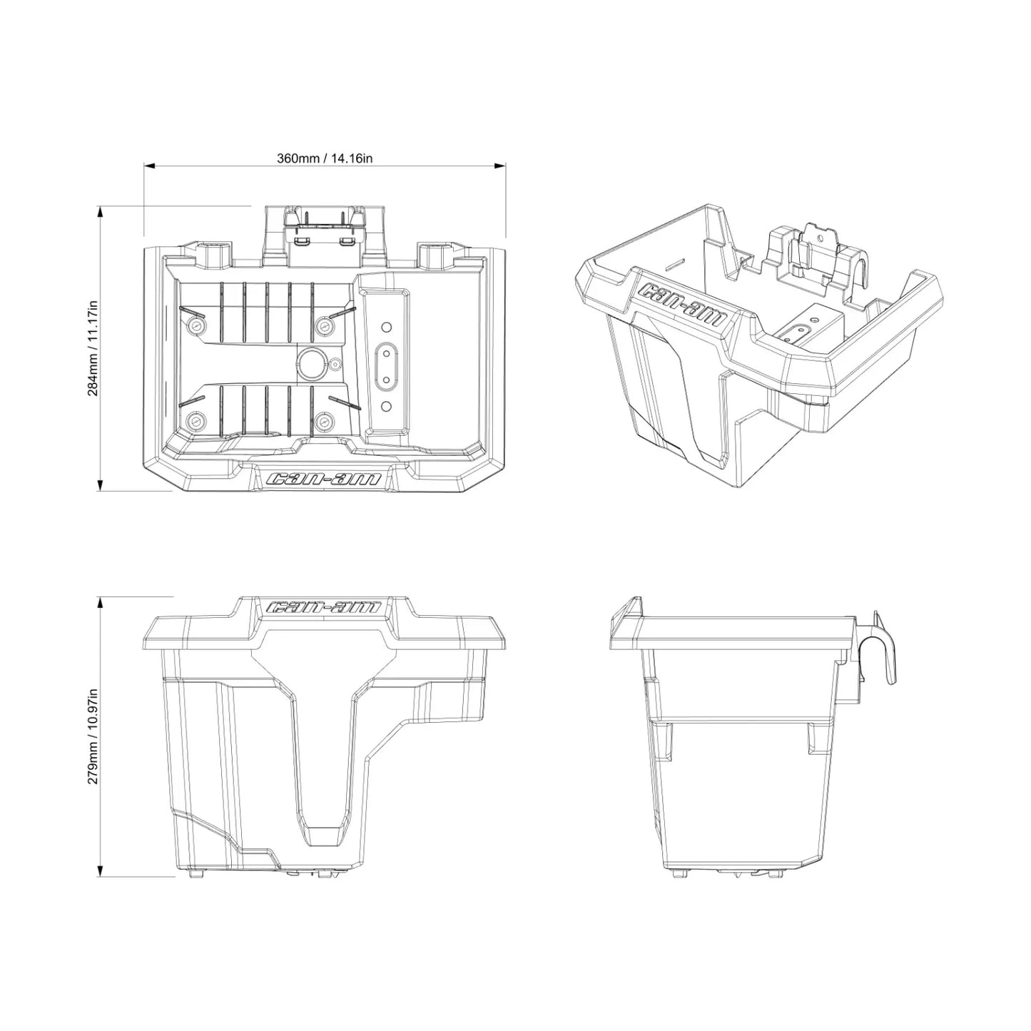 HD11 Center Underseat Storage Bin (7 L)